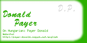 donald payer business card